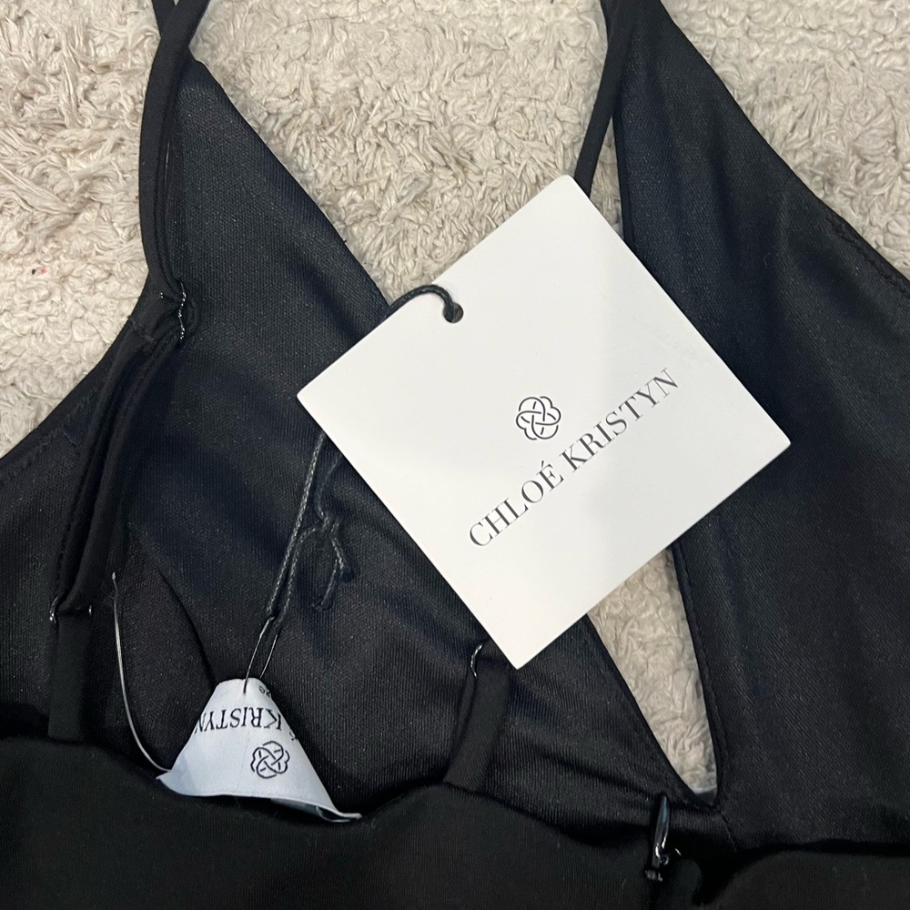 Chloe Kristyn Nicole Black One Shoulder Dress NWT Size large MSRP $328 - Picture 11 of 16